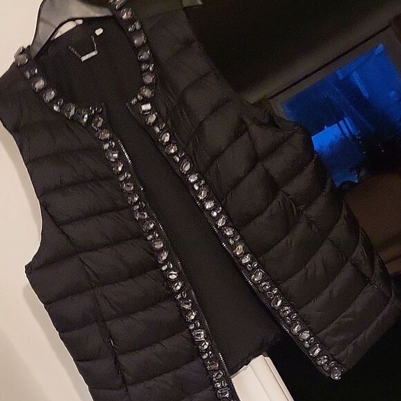 Chico's Black Embellished Puffer Vest - Picture 10 of 10